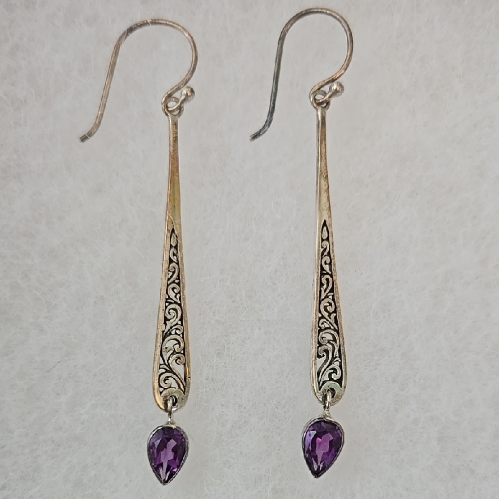 Amethyst & Sterling Silver Earrings